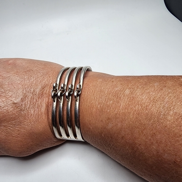 Sterling Silver Bracelet Made from Vintage Forks - Picture 5 of 6